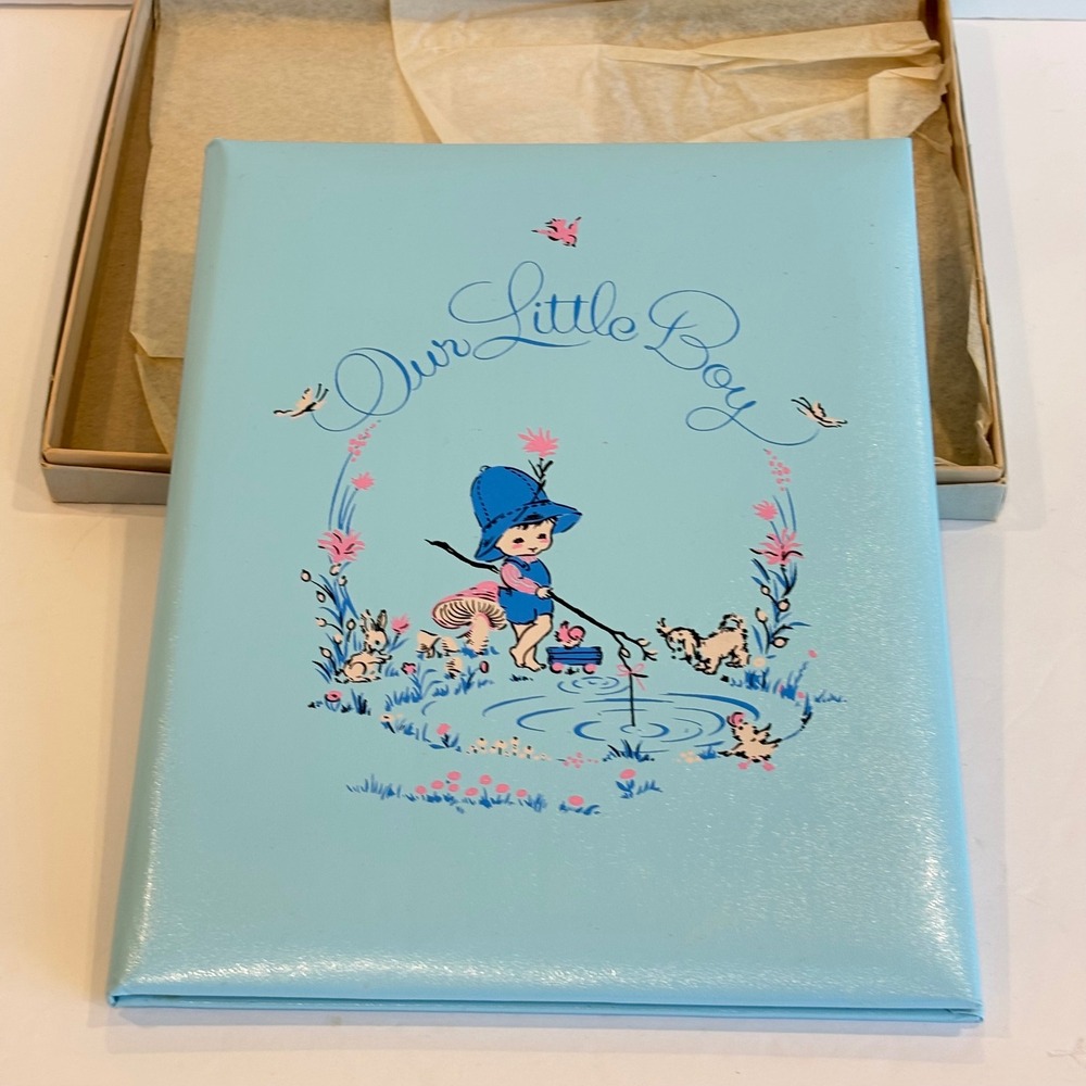 Vintage Our Little Boy Baby Book Stina Nagel Illustrations Blue New 1960s